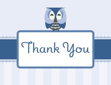 Classic Scroll Blue Thank You Cards