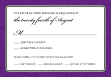 Eat Drink Be Married Purple RSVP Cards