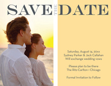 LOVE Yellow-Grey Save The Date Photo Cards
