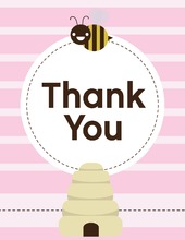 Mom-to-bee Pink Thank You Cards