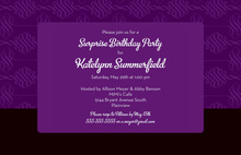 Purple Flourish Black Band Formal Wedding Invitations