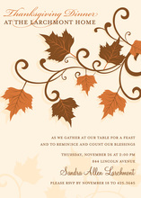 Colorful Fall Leaves Brown Wedding Shower Invitations