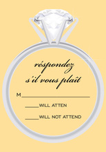 Solitaire Trendy Clock Yellow RSVP Cards