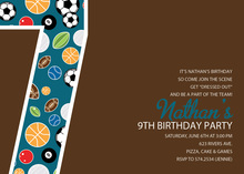 Soccer Number Nine Chocolate Invitations