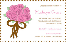 Pink Hydrangeas Pink Banners Bridal Shower Invitations