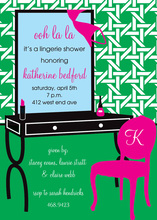 Teal Sexy Wild Thing Lingerie Shower Invitations