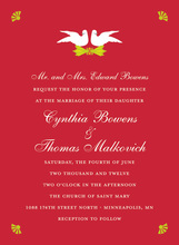 White Doves In Holiday Invitations