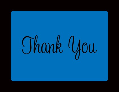 Stylish Sail Blue In Black Thank You Cards