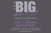 BIG Six-O Lavender Birthday Invitations