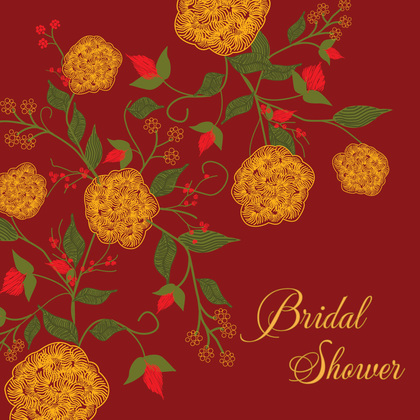 Dainty Holiday Floral Red RSVP Cards