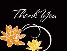 Charming Floral Black Thank You Cards