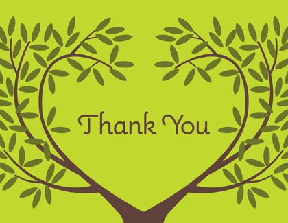 Lovely Leaves Illustrated Tree Thank You Cards