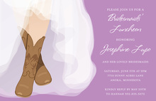 White Wedding Boots Lilac Bridal Shower Invitations