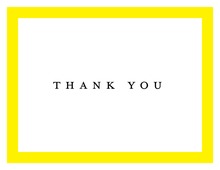 Bright Yellow In Black Thank You Cards