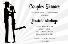 Silhouette Western Couple Shower Invitations