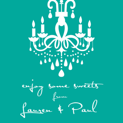 White Chandelier Rich Turquoise Thank You Cards