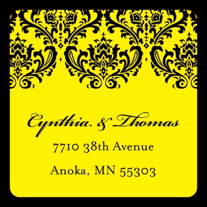 Exquisite Damask Yellow Enclosure Cards