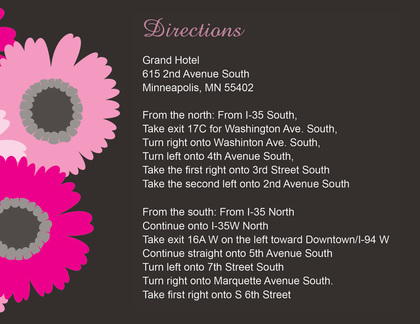 Beauty Hot Pink Floral RSVP Cards