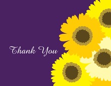 Yellow Floral Purple Thank You Cards