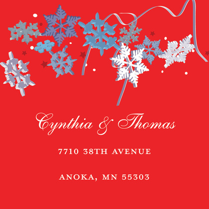 Red Winter Snowflakes RSVP Cards