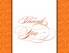 Squares House Orange-Pink Thank You Cards