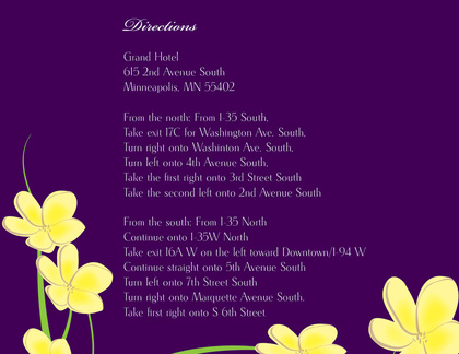 Yellow Plumeria Purple Whimsy Wedding Invitations