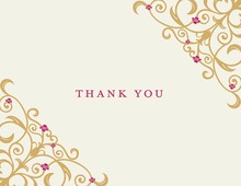 Gold Floral Filigree Thank You Cards
