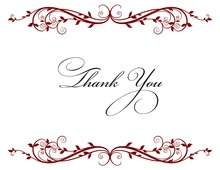Elegant Floral Maroon Thank You Cards