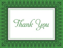 Classic Green Damask Thank You Cards