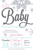 Blue Baby It's Cold Chalkboard Invites