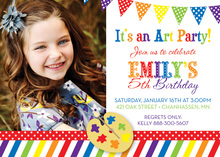 Art Easel Pink Children Invitations