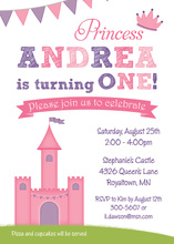 Pink Princess Simple Frame Chalkboard Invitation
