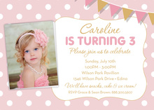 Simple Squares Pink Scalloped Circle Invitations