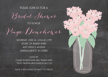 Pink Modern Floral Chalkboard Bridal Shower Invitations