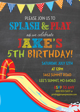 Snorkel Boy Pool Birthday Party Invitations