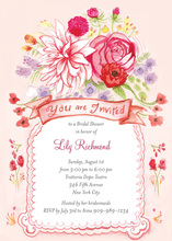 Rustic Watercolor Rose Bouquet Invitation