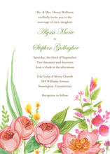 Sophisticated Vintage Floral Modern Wedding Invitations