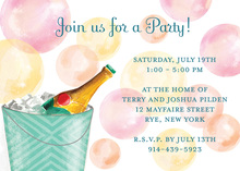 Stack Champagne Teal Shower Invitations