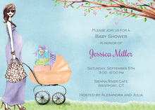 Stylish Shower Chalkboard Baby Girl Shower Invitation