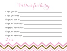 Gold Glitter Pink Stripes Advice Cards