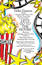 Movie Showtime Essentials Popcorn Birthday Invitations