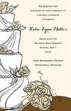 Pink Swirl Wedding Cake Aqua Couple Wedding Invites