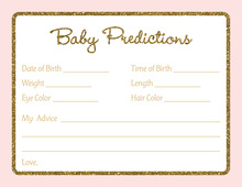 Pink Border Lace Burlap Baby Prediction Cards