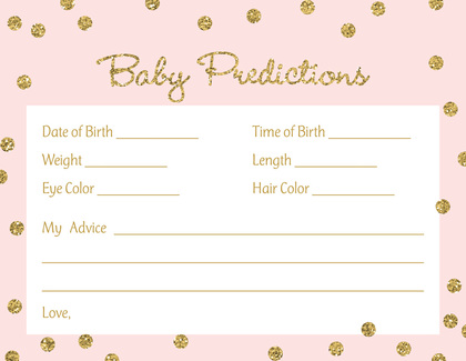 Gold Glitter Graphic Dots Baby Predictions