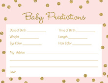 Pink Chevron Elephant Baby Prediction Cards