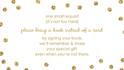 Gold Glitter Graphic Dots Mint Bring A Book Card