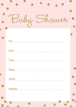 Gold Glitter Graphic Dots Pink Baby Wishes