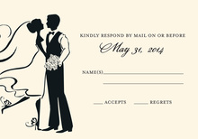 Silhouette Couple Dancing RSVP Cards