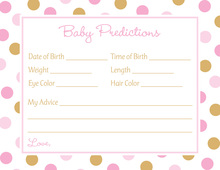 Pink Baby Feet Footprint Baby Prediction Cards