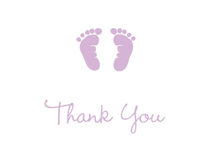 Purple Baby Feet Footprint Baby Shower Prediction Cards